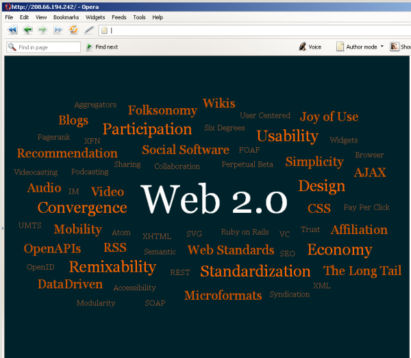 ‘Web 2.0’ image now appearing on some Pandex C&C server home pages.
