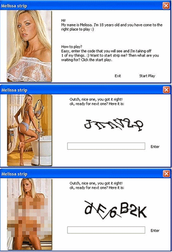 Troj/CAPTCHA/A screenshots