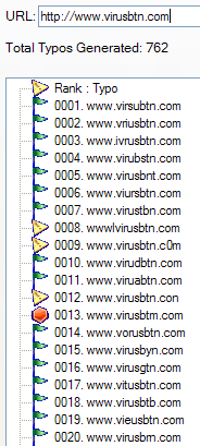Ranked list of typos for www.virusbtn.com.