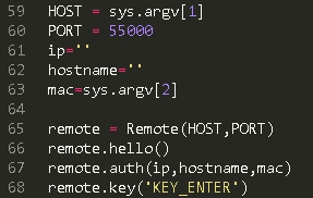Enter key sending code (hijack_remote.py).