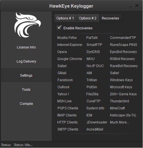 The HawkEye keylogger was installed and immediately started to gather user credentials.