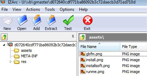 Inside GMaster APK, exploit code in a picture file.